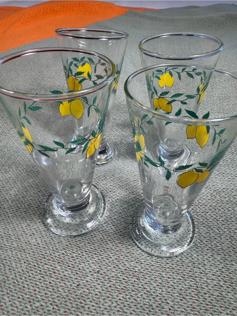 Vintage Tessora Italian Footed Lemon Shot Glasses - Set of 4